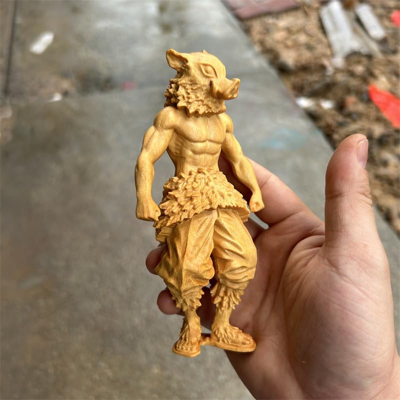 Amazon.co.jp: 木彫り 置物 鬼滅の刃 嘴平伊之助 美術品フィギュア